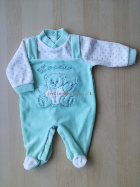Photos baby footie joyful baby bear. Colour green, size 0-1 month Green Size 0-1 month