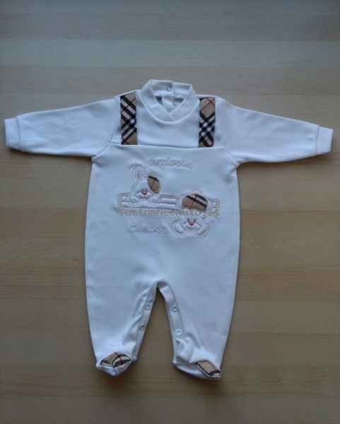 baby footie cotton interlock fanta friends. Colour creamy white, size 3-6 months Creamy white Size 3-6 months