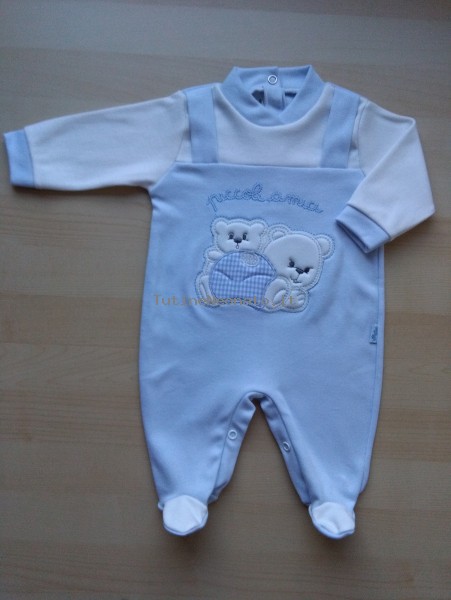 cotton baby footie bears 0 1 month. Colour light blue, size 0-1 month Light blue Size 0-1 month