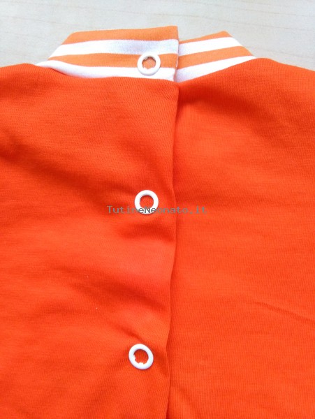Baby footie jersey petits amis image. Colour orange, size 3-6 months 3