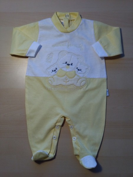 Baby footie jersey sweet family picture. Colour yellow, size 3-6 months Yellow Size 3-6 months