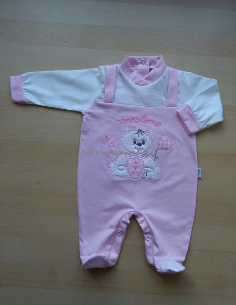 Image baby footie cuddly jersey. Colour pink, size 1-3 months Pink Size 1-3 months