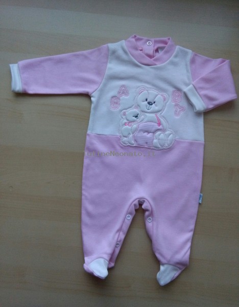 Image baby footie cotton interlock baby. Colour pink, size 3-6 months Pink Size 3-6 months