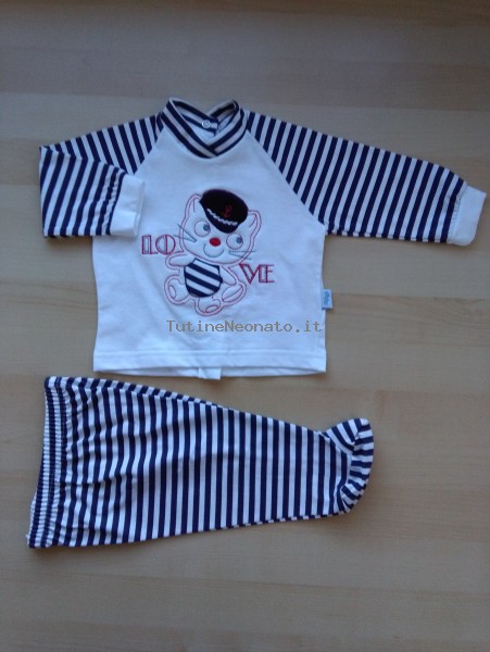 cotton jersey baby outfit. Colour blue, size 1-3 months Blue Size 1-3 months