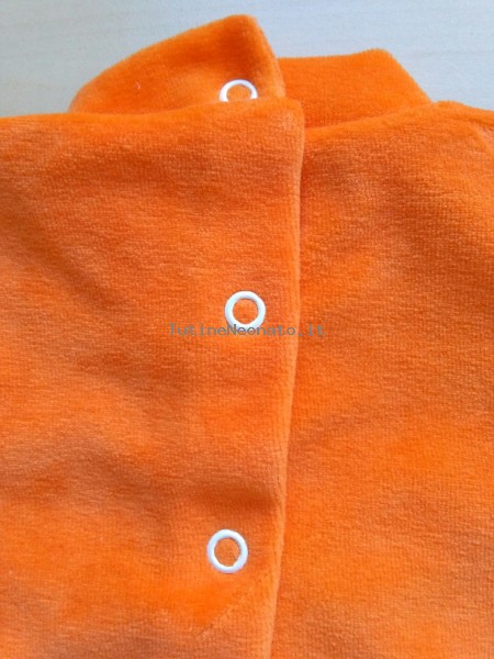 Image baby footie chenille cuddly. Colour orange, size 0-1 month 2