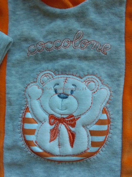 Image baby footie chenille cuddly. Colour orange, size 0-1 month 3