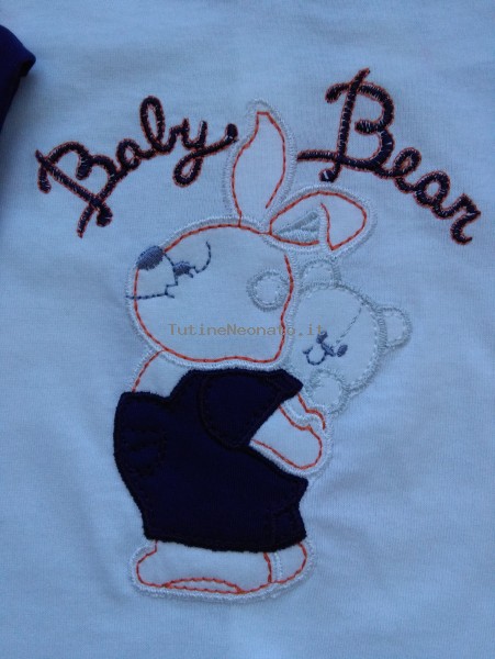 cotton baby footie outfit baby bear. Colour orange, size 1-3 months 2