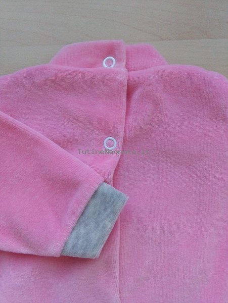 Image baby footie chenille cuddly. Colour coral pink, size 1-3 months 2
