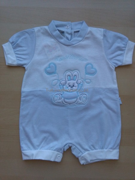 Picture baby footie tender straw lint. Colour light blue, size 3-6 months Light blue Size 3-6 months