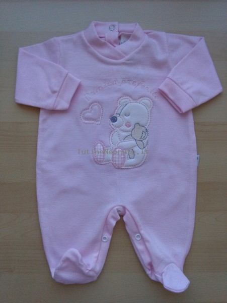 Image cotton baby footie piquet the favorite friend. Colour pink, size 0-1 month Pink Size 0-1 month