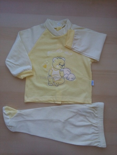 Picture baby footie cotton outfit small my stripes. Colour yellow, size 3-6 months Yellow Size 3-6 months