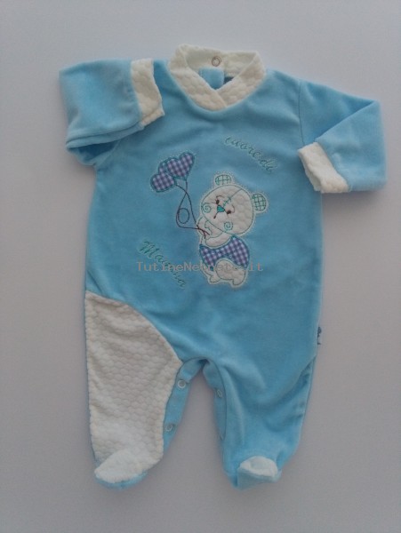 Picture baby chenille footie heart of mom. Colour turquoise, size 6-9 months Turquoise Size 6-9 months