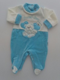 Baby image footie chenille sweet bear size 00. Colour turquoise, size 00
