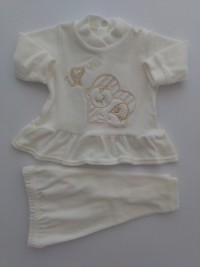 Picture baby footie outfit clinic chenille love. Colour creamy white, size 3-6 months
