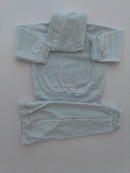 Picture tracksuit hooded teddy club bears. Colour light blue, size 3-6 months 3