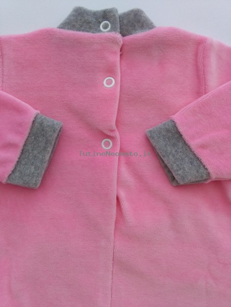 Baby image footie chenille bear smile. Colour coral pink, size 3-6 months 3