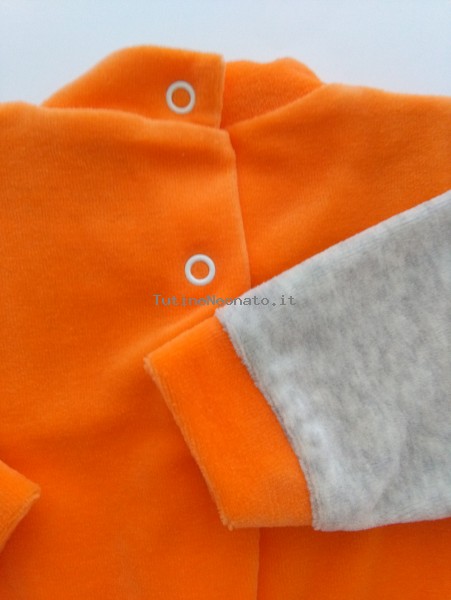 Picture baby chenille footie I drink milk. Colour orange, size 1-3 months 3