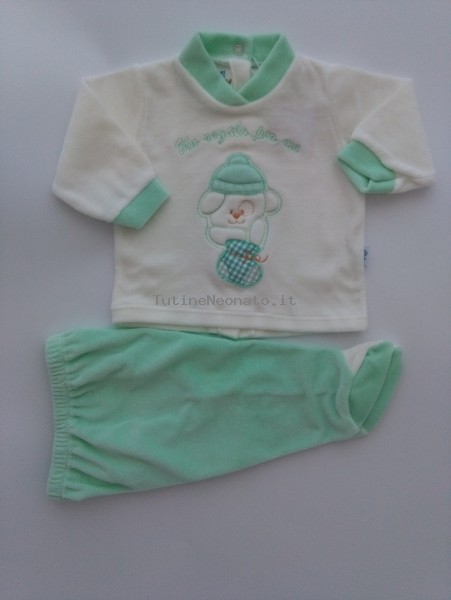 Picture baby chenille footie a gift for me cream. Colour green, size 1-3 months Green Size 1-3 months