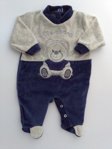 Baby footie chenille picture bear the bears. Colour blue, size 3-6 months Blue Size 3-6 months