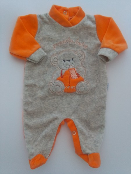 Chenille baby footie baby footie image baby bear small baby. Colour orange, size 1-3 months Orange Size 1-3 months