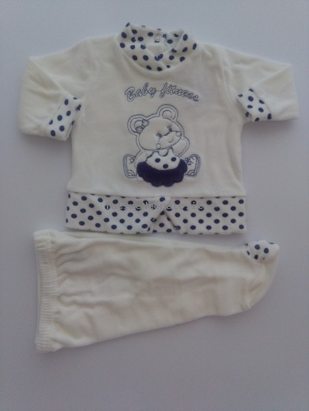 Picture baby footie chenille outfit baby fitness. Colour blue, size 1-3 months Blue Size 1-3 months