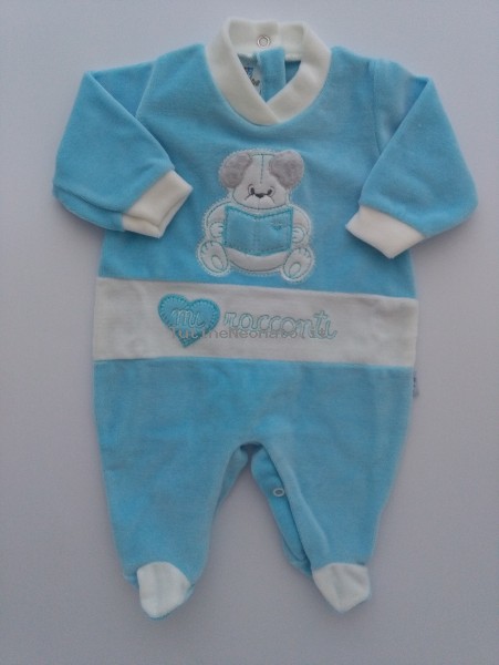 Picture baby footie chenille tells me about. Colour turquoise, size 0-1 month Turquoise Size 0-1 month