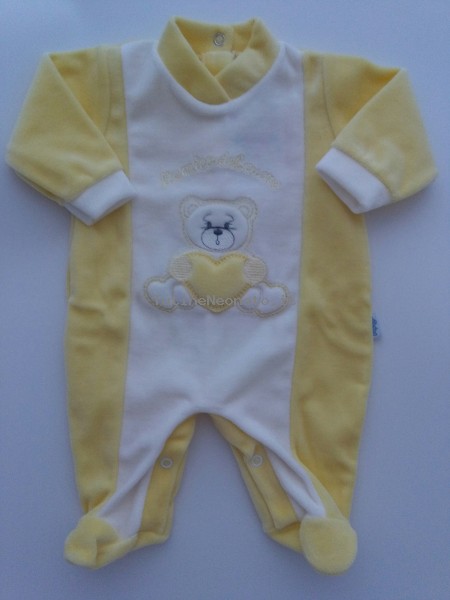 Picture baby chenille footie the heart friend. Colour yellow, size 0-1 month Yellow Size 0-1 month