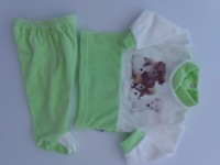 Image baby footie outfit tender puppies. Colour pistacchio green, size 0-1 month