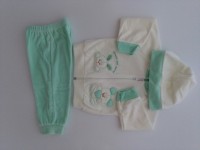 Picture tracksuit hooded bunnies heart friends. Colour green, size 6-9 months