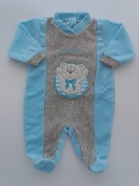 Image baby footie chenille cuddly. Colour turquoise, size 0-1 month