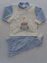 Picture baby footie chenille outfit pocket baby. Colour light blue, size 1-3 months
