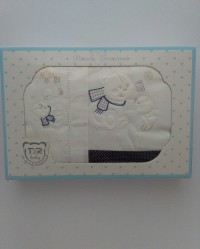 Picture accompanied cotton snowflake crib. Colour blue, one size