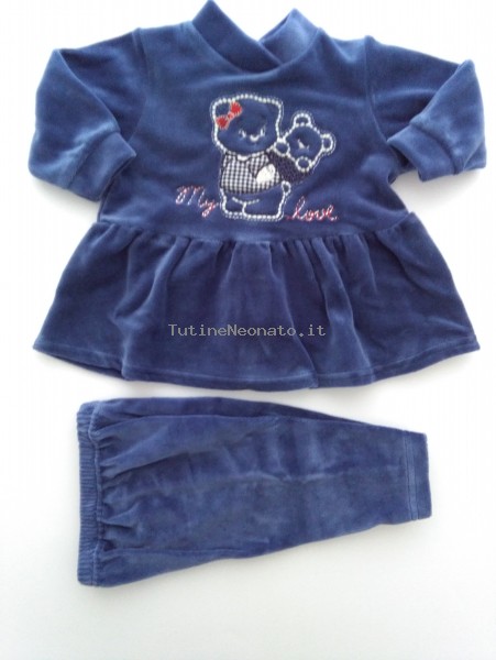 Image baby footie clinical outfit chenille my love. Colour blue, size 1-3 months Blue Size 1-3 months