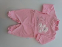 Image baby footie chenille bear and locomotive. Colour pink, size 6-9 months