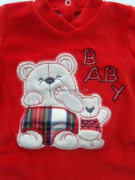 Picture baby chenille footie baby footie bear baby. Colour red, size 1-3 months 2