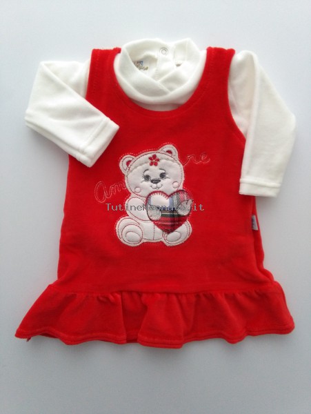 Picture baby footie chenille outfit teddy bear love. Colour red, size 1-3 months Red Size 1-3 months