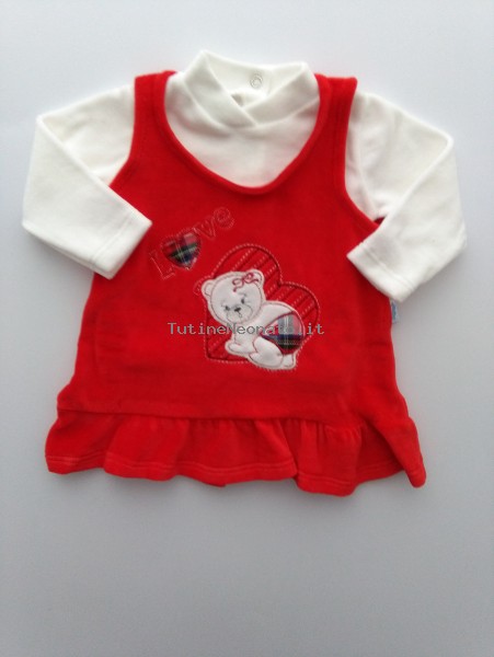 Picture baby footie chenille outfit teddy bear love. Colour red, size 1-3 months Red Size 1-3 months