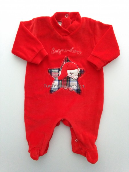 Baby image footie chenille gold dreams. Colour red, size 1-3 months Red Size 1-3 months