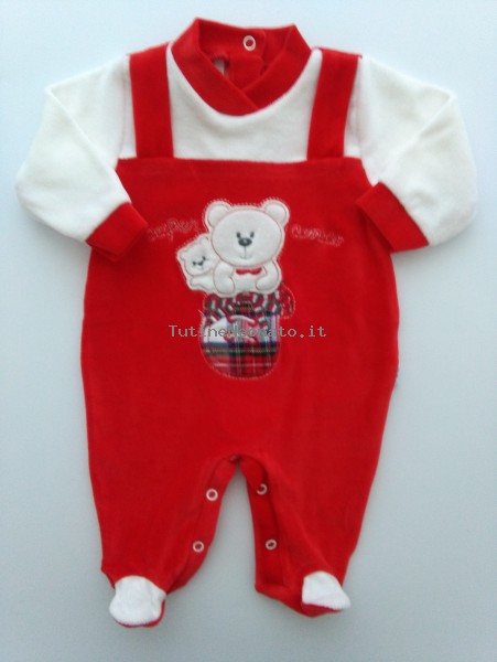 Baby image footie chenille super friend. Colour red, size 0-1 month Red Size 0-1 month