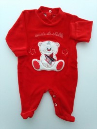 Picture baby footie chenille friends of stars. Colour red, size 3-6 months