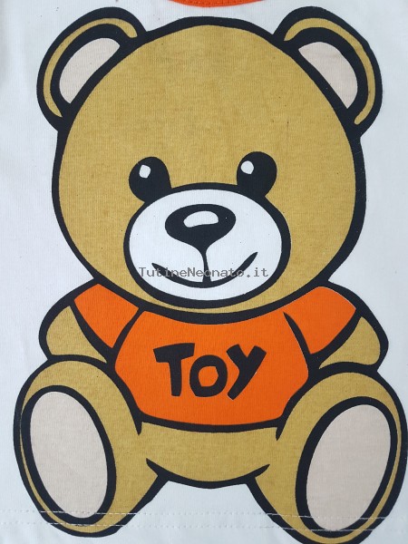 Picture baby footie cotton outfit jersey bear toy. Colour orange, size 9-12 months 2