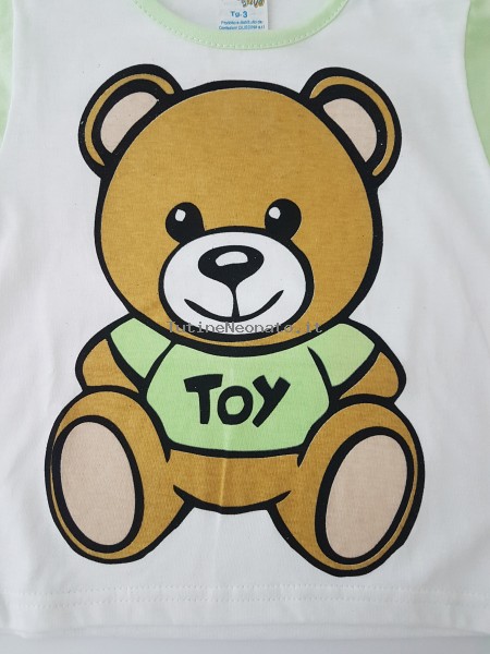 baby footie cotton outfit jersey bear jersey toy. Colour pistacchio green, size 0-1 month 2
