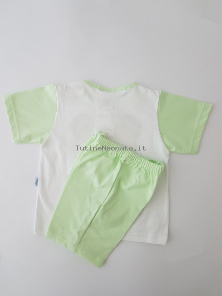 baby footie cotton outfit jersey bear jersey toy. Colour pistacchio green, size 0-1 month 3