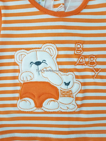 baby footie outfit cotton jersey bears baby outfit. Colour orange, size first days 2