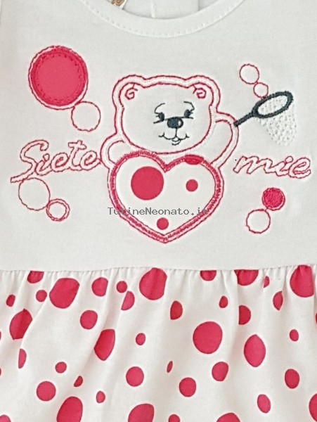 Picture baby footie outfit cotton teddy bear you are mine. Colour coral pink, size 1-3 months 2