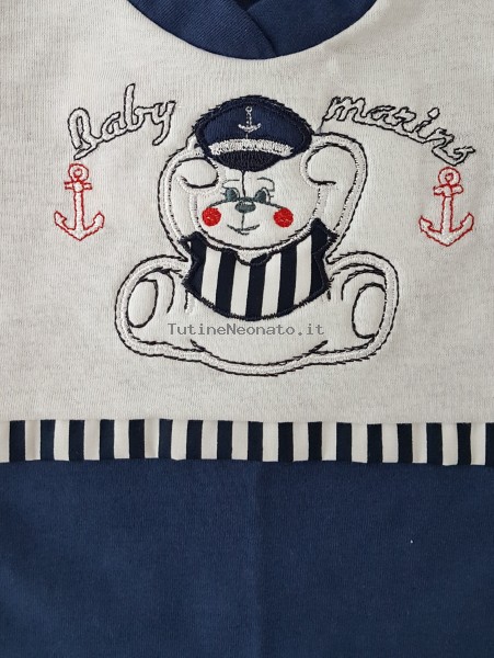 baby footie romper baby marins. Colour blue, size first days 2