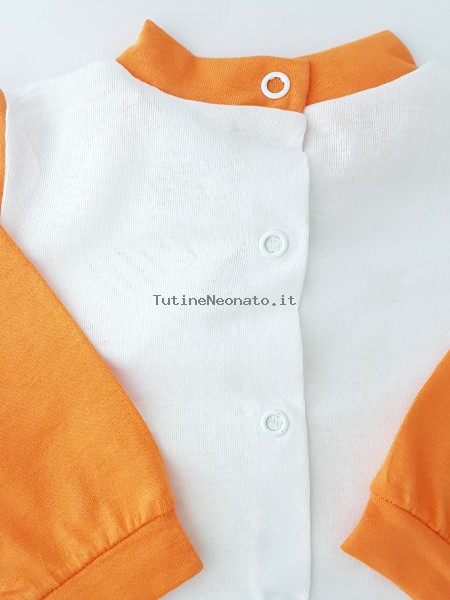 Picture baby footie outfit cotton jersey group photo. Colour orange, size 3-6 months 3