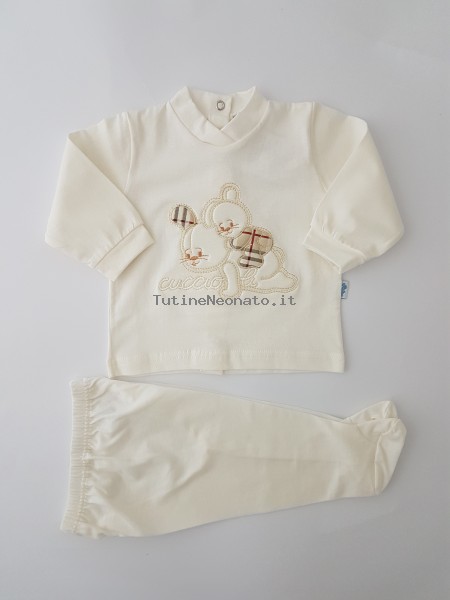 Image baby footie outfit cotton puppies. Colour creamy white, size 3-6 months Creamy white Size 3-6 months