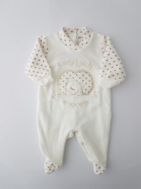 Chenille baby footie baby bear sweety lovely image of. Colour creamy white, size 00