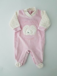 Chenille baby footie baby bear sweety lovely image of. Colour pink, size 1-3 months